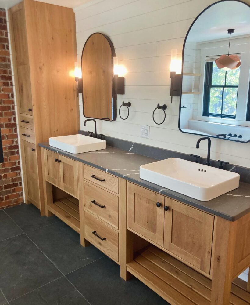custom bathroom double vanities