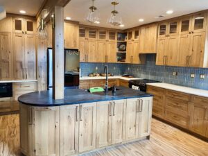 custom kitchen with wood cabinets